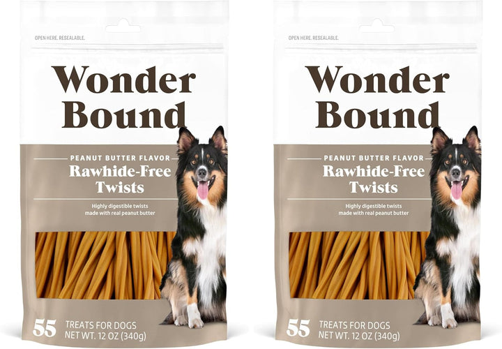 Bacon & Cheese Flavor Dog Twist Sticks - 55 Count - Rawhide-Free Dog Treats, Dental Health Chews for Plaque & Tartar Control, Easy to Digest, Long-Lasting