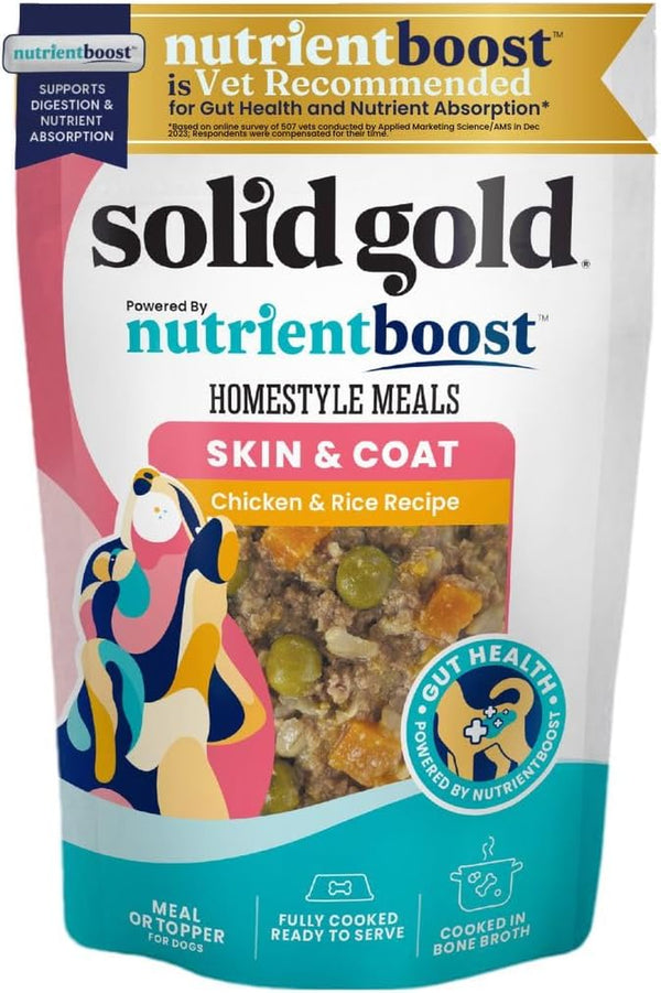 Homestyle Meals Wet Dog Food - Soft Food for Dogs W/Chicken, Bone Broth & Superfoods for Skin & Coat Health - Dog Toppers for Dry Kibble - Fresh Refrigerated Full Meal Replacement -9Oz/6Ct