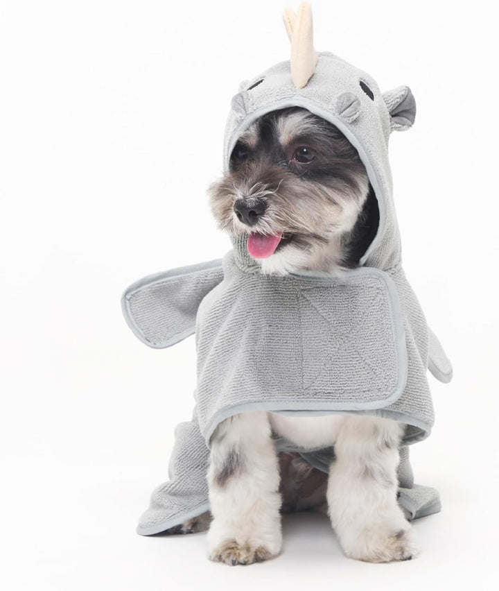 Dog Bathrobe Fast Drying with Hook and Loop Closure & Wrap Tie Snuggle, Cute Dogs Clothes, Easy to Clean, Machine Washable, Dog Coats and Tumble Dry Low - Lion, Small