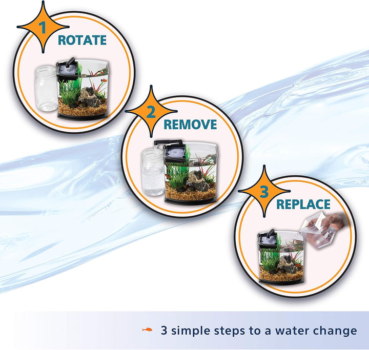 LED Minibow Small Aquarium Fish Tank Kit with Smartclean Technology, Blue, 1 Gallon