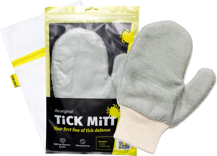 Yellow Tick Removal Glove for Humans & Pets - Safely Remove Ticks Effortlessly, Chemical-Free, Durable, Portable Tick Management Tool for Outdoor Adventures & Everyday Use