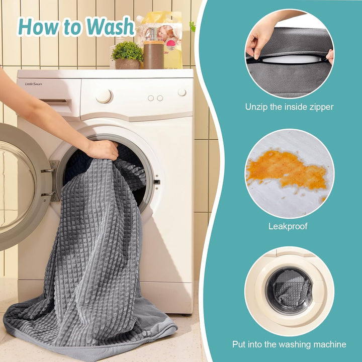 Orthopedic Dog Bed for Large Dog, XL Pet Couch for Extra Large Dog, Big Supportive Foam Bolster Sofa with Waterproof Lining Cover, Anti-Slip, Comfort, Washable, 42X30X7.5 In, U-Shaped, Grey