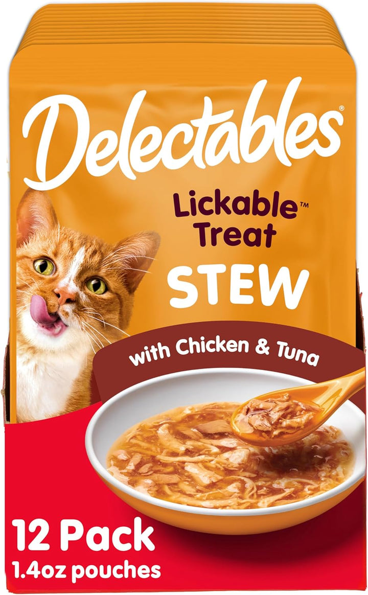 Delectables Stew Lickable Wet Cat Treats for Adult & Senior Cats, Variety Pack, 1.4 Ounce (Pack of 12)