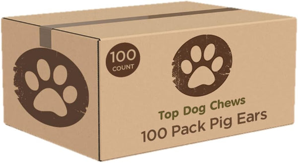 – 100 Pack, Pig Ears for Dogs, Whole, Full Uncut American Made, Single Ingredient, Thick, Large Dog Treat for Small, Medium or Large Breeds, Bulk Dog Chews (100 Pack)