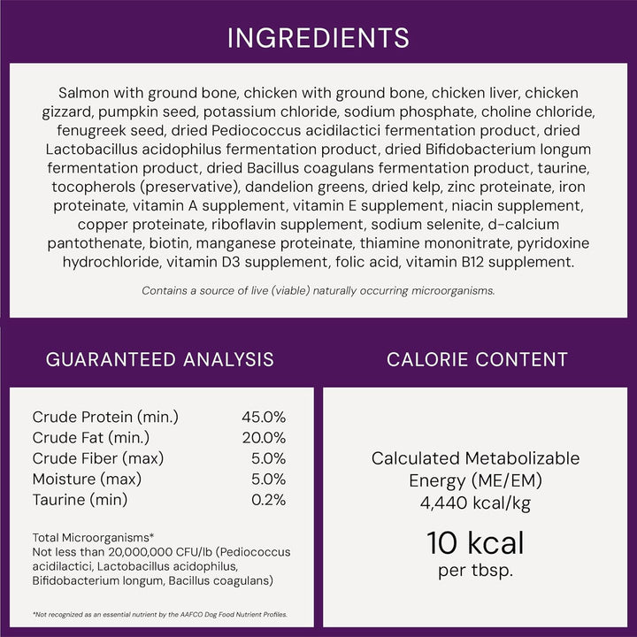 Freeze-Dried Raw Cat & Kitten Food Topper - Magical Dinner Dust - Premium Wild-Caught Salmon & Cage-Free Chicken - Grain-Free, Protein-Rich - Perfect for Picky Eaters - 7 Oz