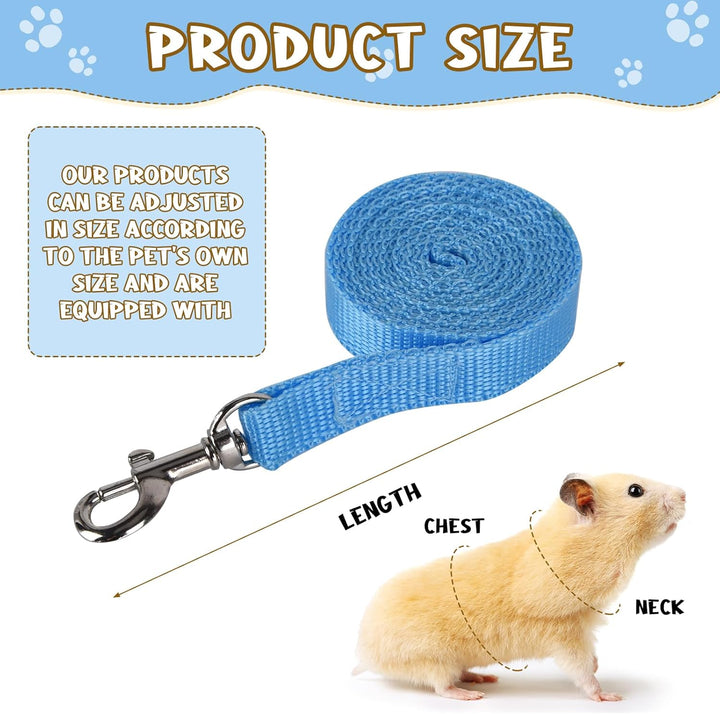 Guinea Pig Harness and Leash, Guinea Pigs Harness, Guinea Pig Leash, Hamster Harness Can Be Adjusted to Any Size Soft Mesh Harness Leash with Bow for Decoration (2Packs)