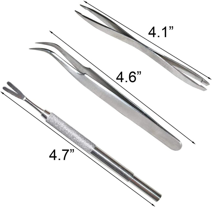 3 Pack Tick Remover Tool Set Stainless Steel Tick Remover Kit for Cats and Dogs