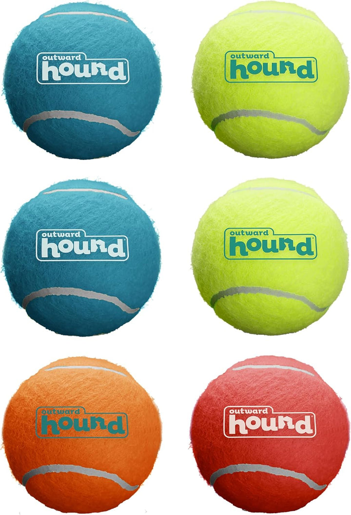 Squeaker Ballz 4-Pack Tennis Ball Dog Toys with Squeaker, Interactive Fetch Play for Pets under 50 Lbs, Training Balls for Indoor & Outdoor Exercise, Medium, 2.5-Inch