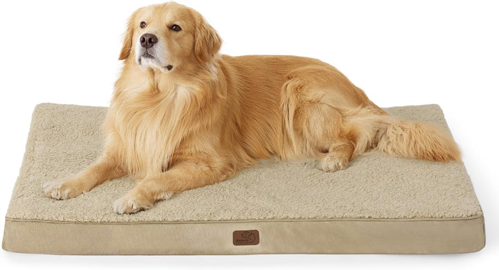 Dog Beds Large Sized Dog - Comfy Flat Pet Beds with Removable Washable Cover, Orthopedic Egg Crate Foam Puppy Mat, Suitable for Pet up to 65 Lbs