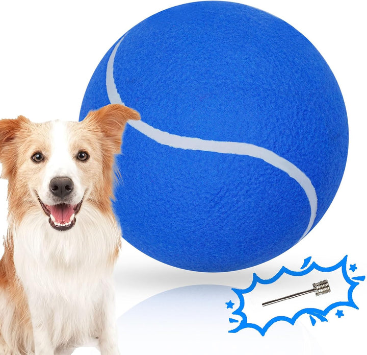 Giant 9.5" Dog Tennis Ball Large Pet Toys Funny Outdoor Sports Ball with Inflating Needles for Small Medium Large Dog