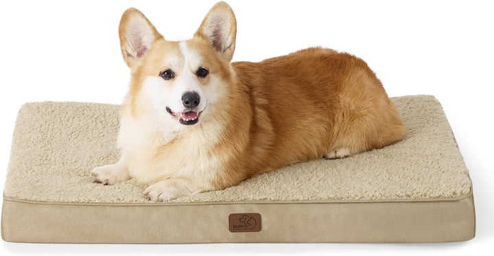 Dog Beds Large Sized Dog - Comfy Flat Pet Beds with Removable Washable Cover, Orthopedic Egg Crate Foam Puppy Mat, Suitable for Pet up to 65 Lbs