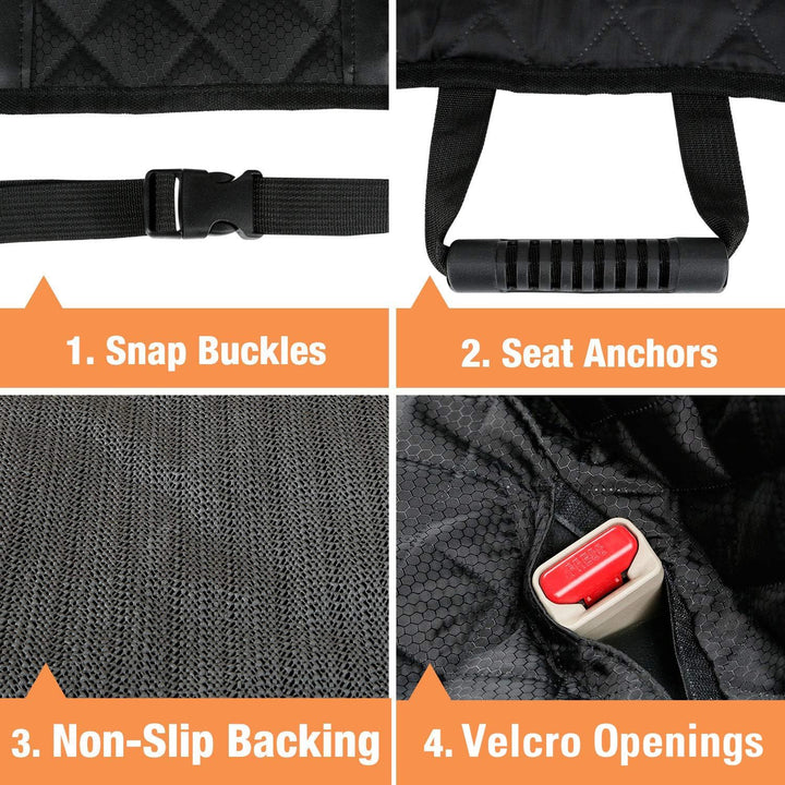Waterproof Scratchproof Pet Bench Seat Covers for Cars, Trucks, Suvs, Nonslip Durable Back Seat Cover for Dogs, Washable Backseat Protection, Black
