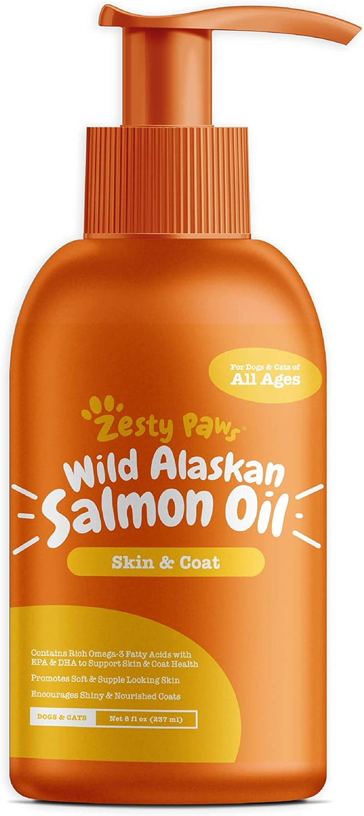 Wild Alaskan Omega-3 Blend Pollock + Salmon Oil for Dogs and Cats- Skin and Coat Support, Omega 3 Supplement for Pets, 8.5Oz