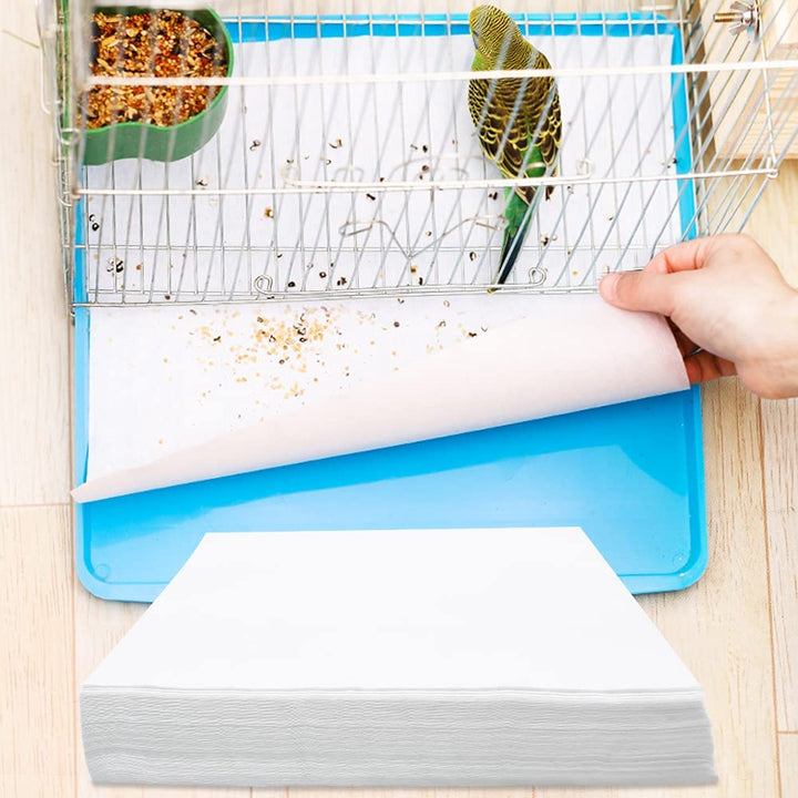 Bird Cage Liner Papers, 100 Sheets 17X12In Non-Woven Bird Cage Liners, Precut Absorbent Bird Paper