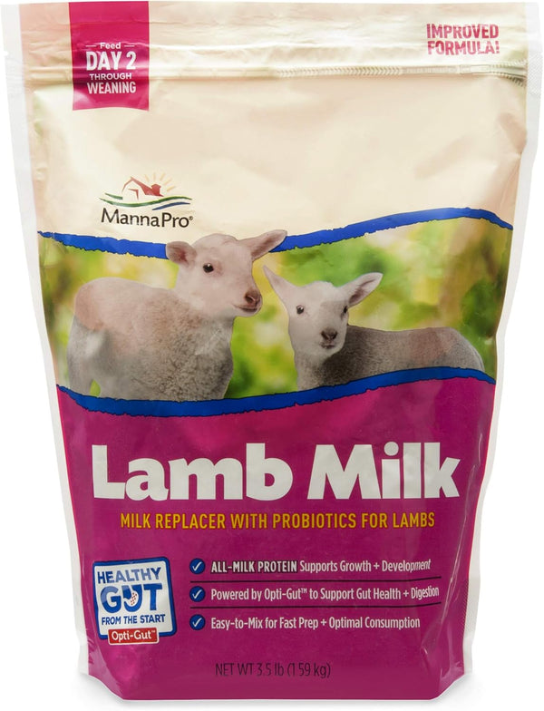 Lamb Milk Replacer - High in Protein to Support Growth - Powered by Opti-Gut™ to Support Gut Health & Digestion - Easy-To-Mix Formula - 3.5 Pounds