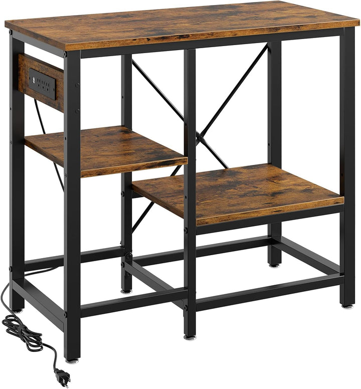 20-29-37 Gallon Fish Tank Stand with Power Outlet, 30X13 Metal Aquarium Stand with Filter Storage, 6-Leg Reptile Tank Stand with 3-Tier Adjustable Storage Shelves, 400LBS Capacity