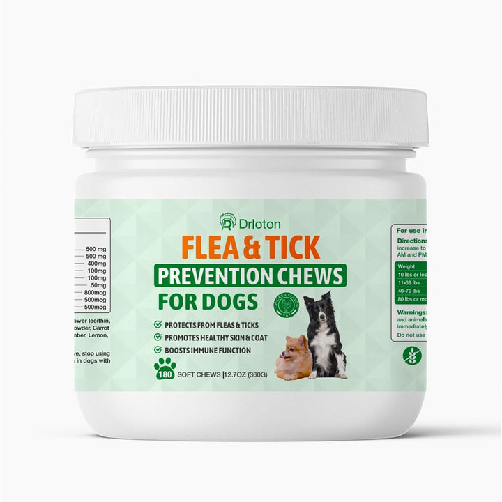Flea and Tick Prevention for Dogs Chewables, Natural Dog Flea and Tick Treatment Chewable Supplement, Chicken Flavor 180 Count for All Breed Sizes
