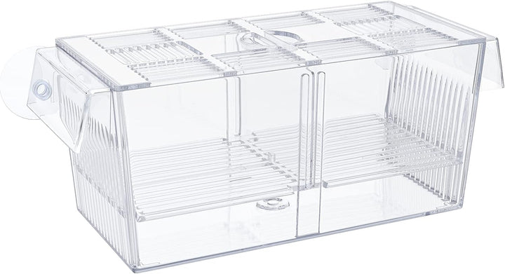Aquarium Fish Breeding Box Acrylic Hatchery Incubator Tank with Suction Cups Medium Isolation Box for Baby Fish Shrimp Betta and Guppy