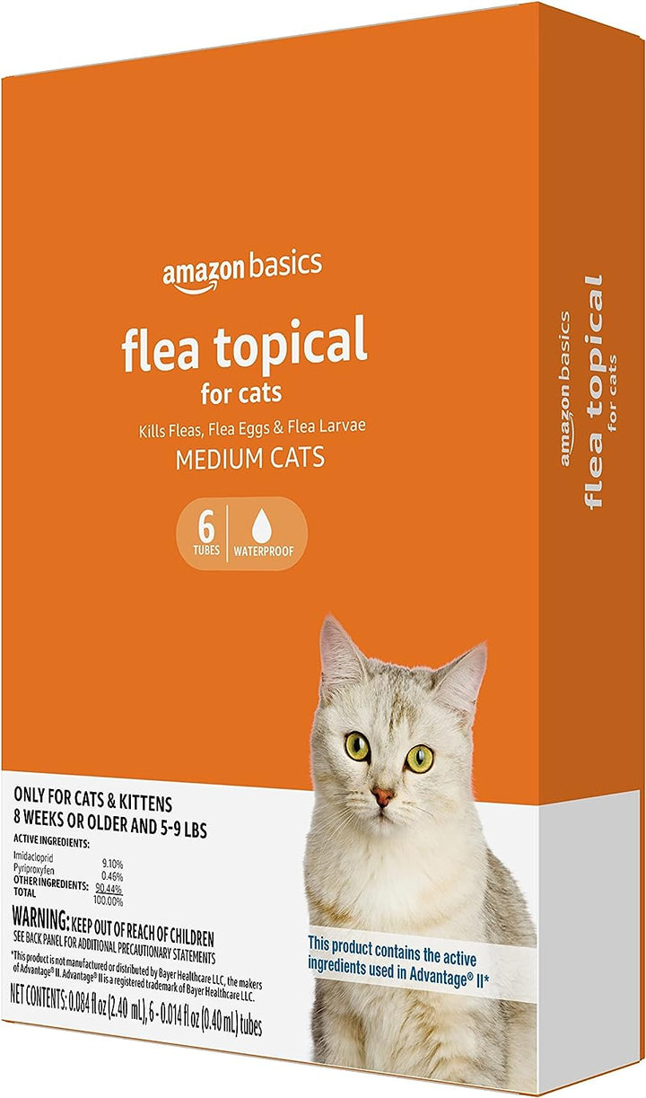 Topical Flea Treatment for Medium Cats (5-9 Pounds), 4 Count (Previously Solimo)