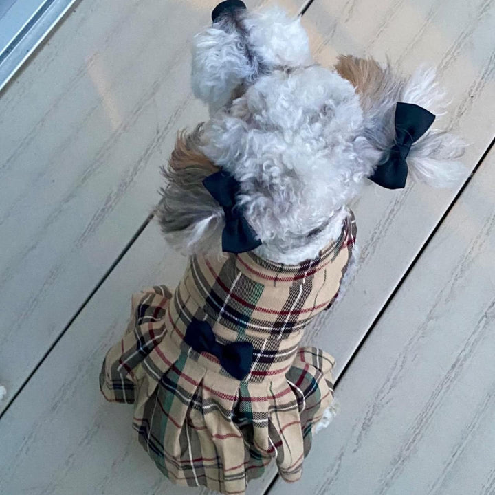 Classic Plaid Dog Dress Cute Puppy Clothes Outfit Medium