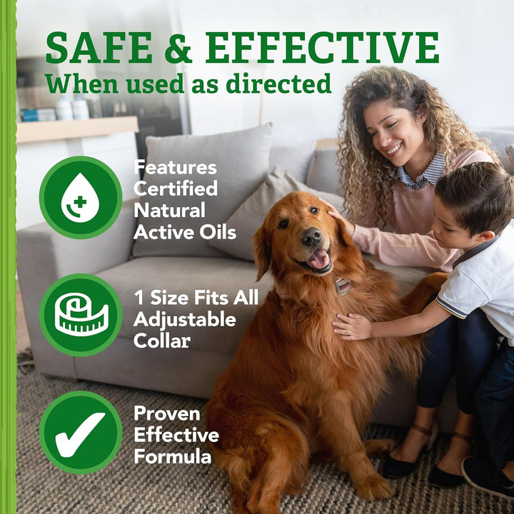 Repellent Flea and Tick Collar for Dogs and Puppies, 4 Month Flea & Tick Treatment for Dogs, Repels Pests with Botanical Oils, Water Resistant, Neck Size up to 20 Inches