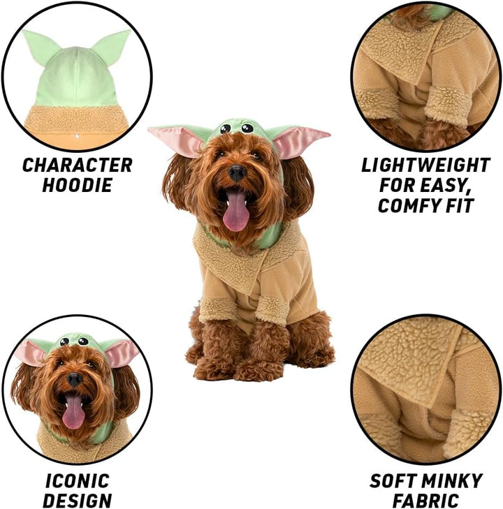 Grogu Pet Hoodie - Hooded Pet Shirt with Sleeves and Ears