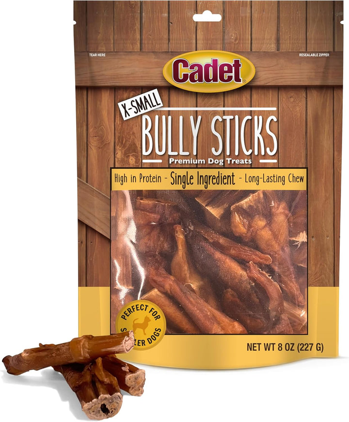 Bully Sticks for Small Dogs – All-Natural Beef Pizzle, High Protein, Low Fat, Long-Lasting, Grain & Rawhide-Free Dog Chews for Aggressive Chewers, Small (12 Ounce)