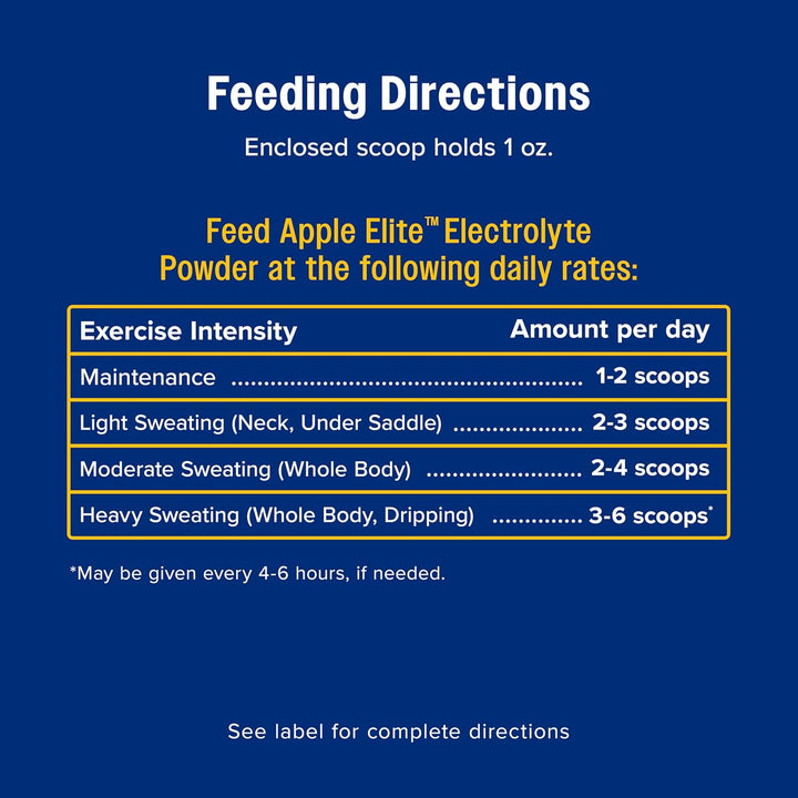 Apple Elite Electrolyte Powder Supplement for Horses, Replaces Vital Minerals, Encourages Hydration, No Added Sugar, 5 Pounds