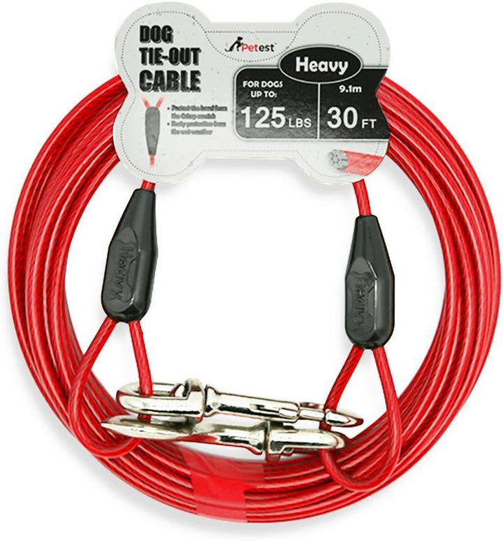 30Ft Reflective Tie-Out Cable for Heavy Dogs up to 125 Pounds