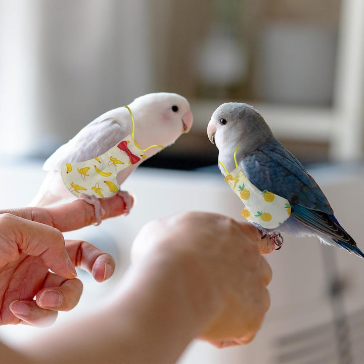 4 Pcs Bird Diaper Parrot Nappy Reusable Flight Suit with Waterproof Inner for Parakeet Cockatiel Mini Macaw Budgie Canary Cute Style (M)