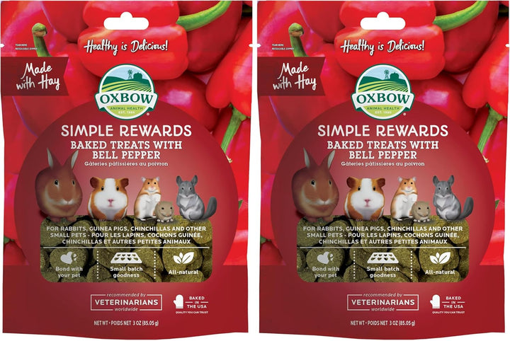 Animal Health Simple Rewards Apple Banana Treats, Timothy Hay Guinea Pig & Bunny Treats, Pet Snack, Made with  Guinea Pig Hay, Made in USA, Timothy for Rabbit, 3 Oz Bag