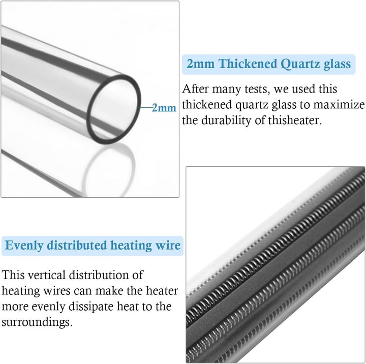 25W 50W 100W 200W 300W Adjustable Aquarium Heater, Submersible Fish Tank Heater Thermostat with Suction Cup (50W)