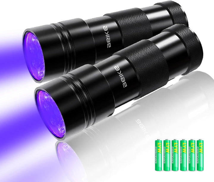 UV Flashlight Black Light–Small Portable Mini 12 LED Blacklight Flashlight for Hidden Stain Detection in Room, Resin Curing,Scorpion & Bed Bug Find,Pet Urine & Dry Stain Detection/Carpets/Rugs/Floors