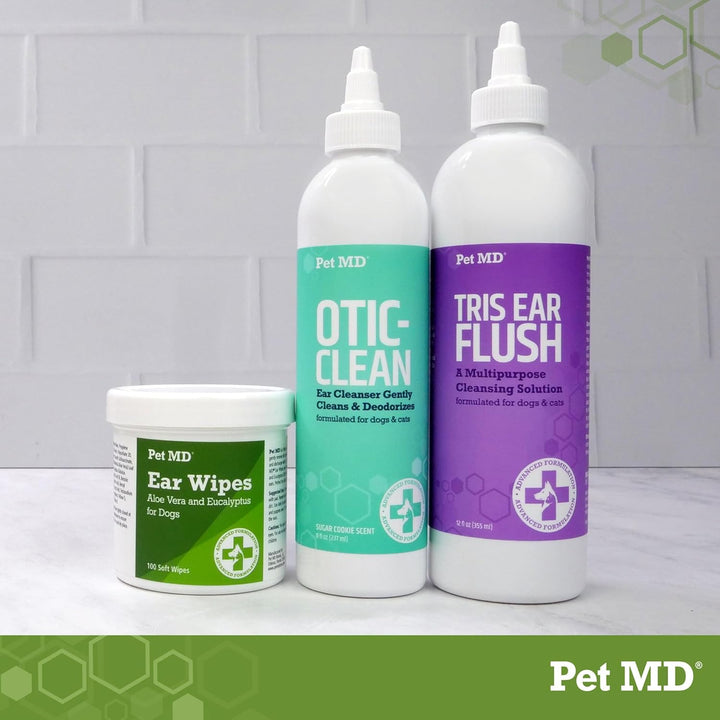 Veterinary Tris Flush Cat & Dog Ear Cleaner - and Infection Treatment with Ketoconazole 12 Oz