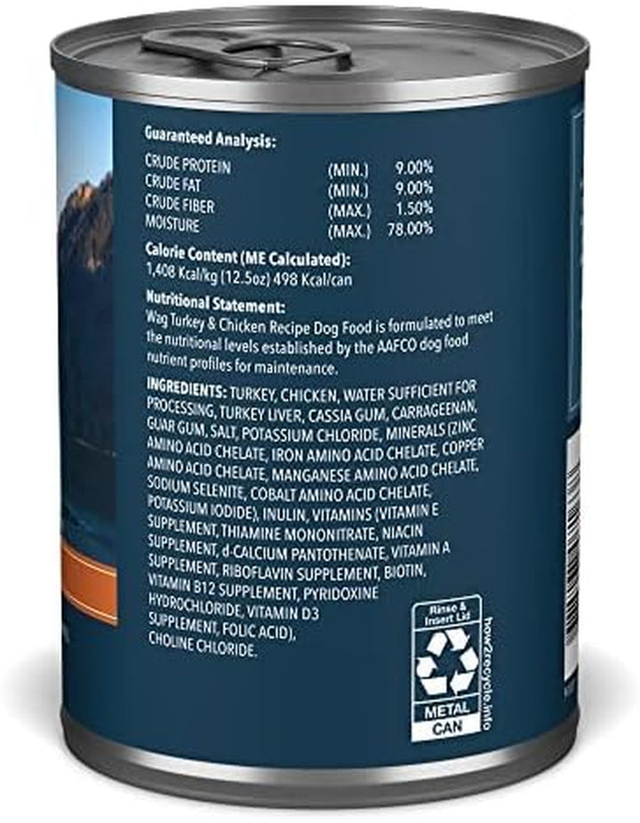 Amazon Brand -  Pate Canned Dog Food, Turkey & Chicken Recipe, 12.5 Oz Can (Pack of 12)