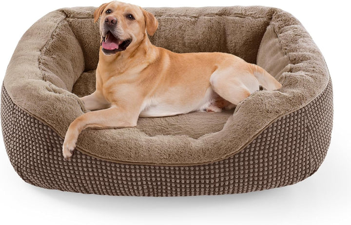 Medium Dog Beds for Medium Dogs Washable, Rectangle Dog Bed Medium Size Dog, Orthopedic Dog Bed, Warming Soft Calming Sleeping Puppy Bed Durable Pet Bed with Anti-Slip Bottom M(30"X24"X9")