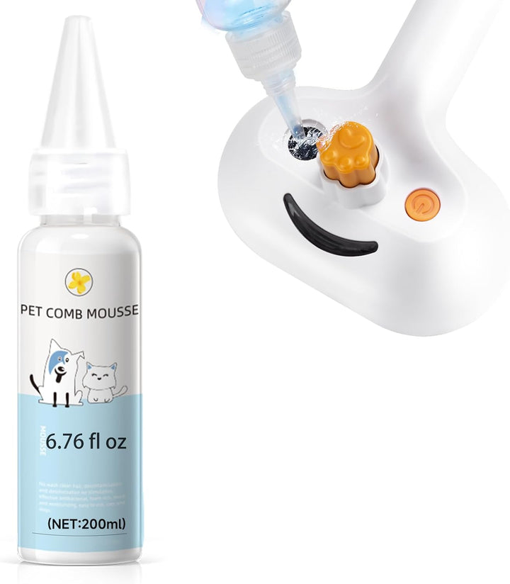 Pet Steam Brush for Dog & Cat – 3-In-1 Spray Hair Removal Comb – Steam for Shedding & Grooming – Water Brush for Long & Short Haired Pets – Spritz Defur Comb – Includes Waterless Shampoo