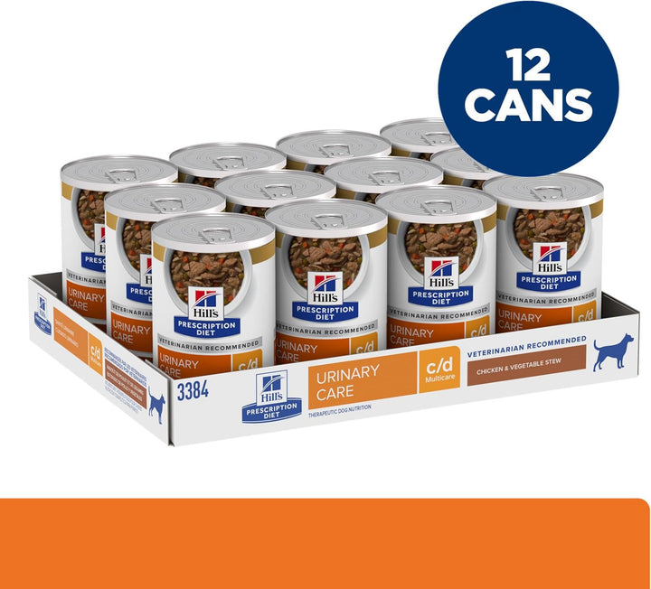 C/D Multicare Urinary Care Chicken & Vegetable Stew Wet Dog Food, Veterinary Diet, 12.5 Oz. Cans, 12-Pack