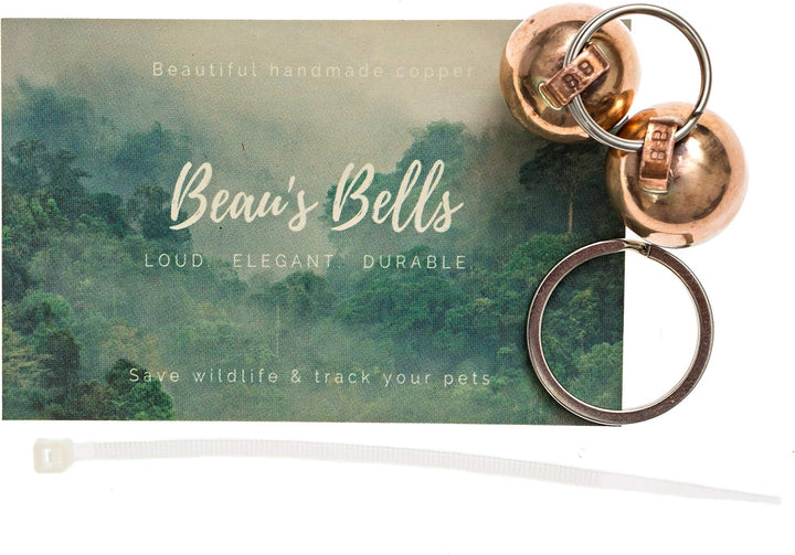 2 Extra Loud Cat & Dog Bells | Pet Tracker | save Birds & Wildlife | Luxury Handmade Copper (Small)