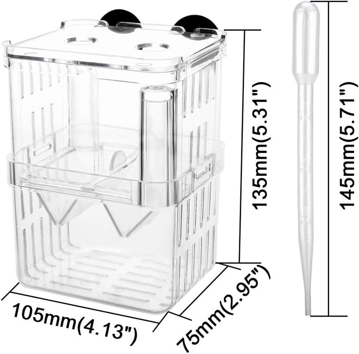 Aquarium Fish Breeder Box Plastic Fish Isolation Breeding Box Hatching Incubator Box for Baby Fishes Shrimp Clownfish Guppy