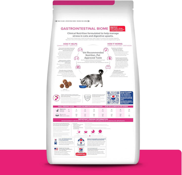 Gastrointestinal Biome Stress Dry Cat Food, Chicken Flavor, Veterinary Diet, 8.5 Lb. Bag