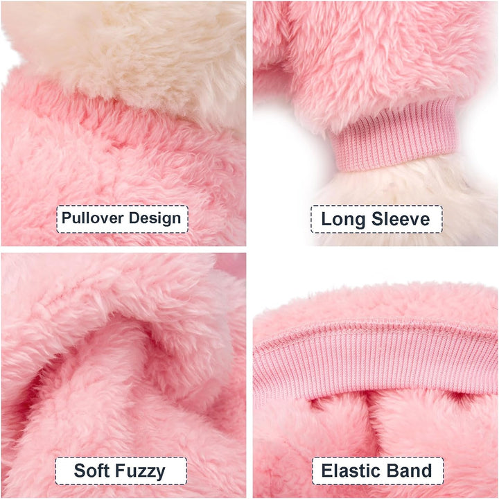 Dog Sweater, 3 Pack Dog Sweaters for Small Dogs, Dog Clothes for Small Dogs Girl Boy, Ultra Soft and Warm Puppy Sweater Dog Coat for Winter Christmas (S, Pink+Purple+Peach)