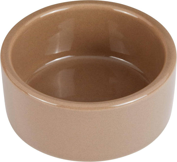 Stoneware Ceramic Pet Hamster Bowl, Brown, 3-Inch