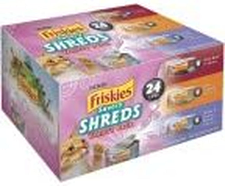 Purina  Gravy Wet Cat Food Variety Pack, Shreds with Beef, with Chicken, and Turkey and Cheese Dinner - (Pack of 24) 5.5 Oz. Cans