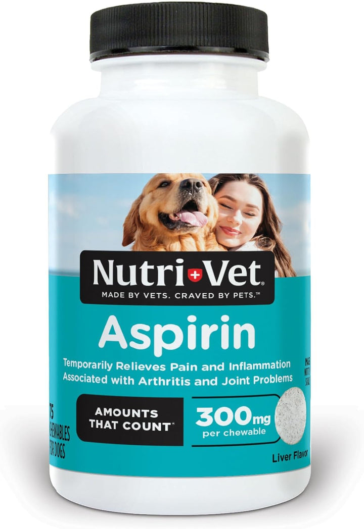 Aspirin for Dogs, Puppy Essentials, Dog Aspirin for Large Dogs, Joint Support for Seniors, Arthritis Pain Relief, 300Mg per Tablet, 75 Count