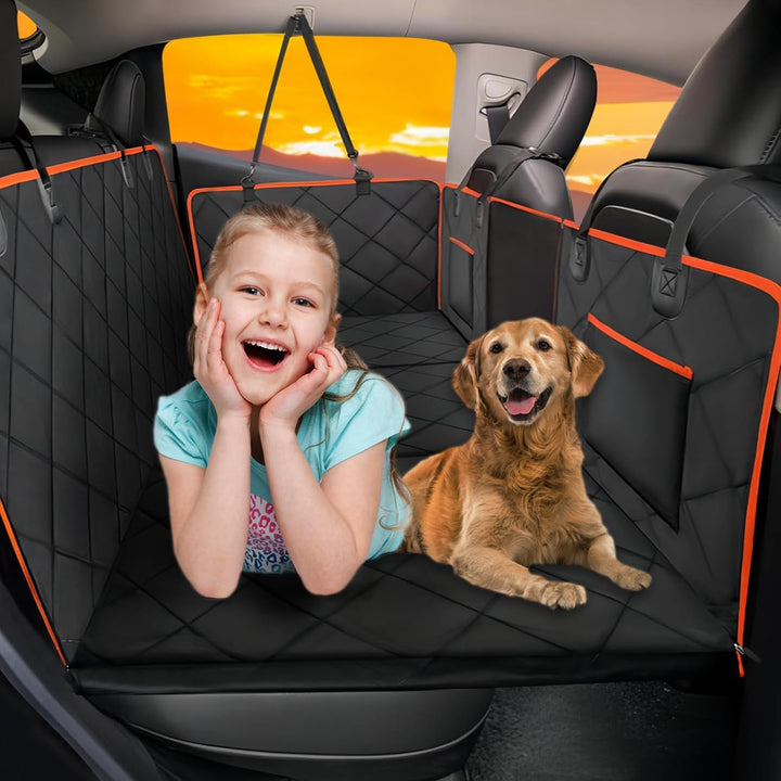 Back Seat Extender for Dogs-Large Space, Dog Car Seat Cover Hard Bottom Holds 420Lbs, Sturdy Backseat Extender for Dogs,Upgraded Material Waterproof Pet Car Bed Dog Hammock for Car, Suv,Truck
