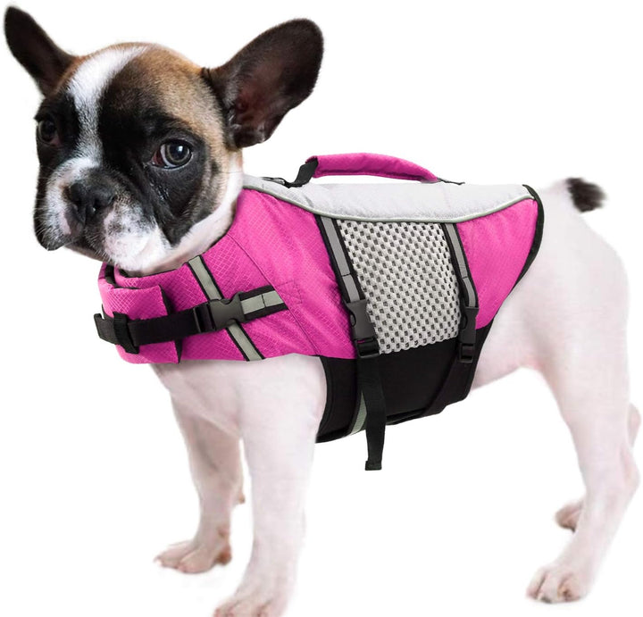 Dog Life Jacket Swimming Vest Small Medium Dogs Neoprene Life Vest Lightweight Reflective Dog Lifesaver for Boating Kayaking Yellow,M
