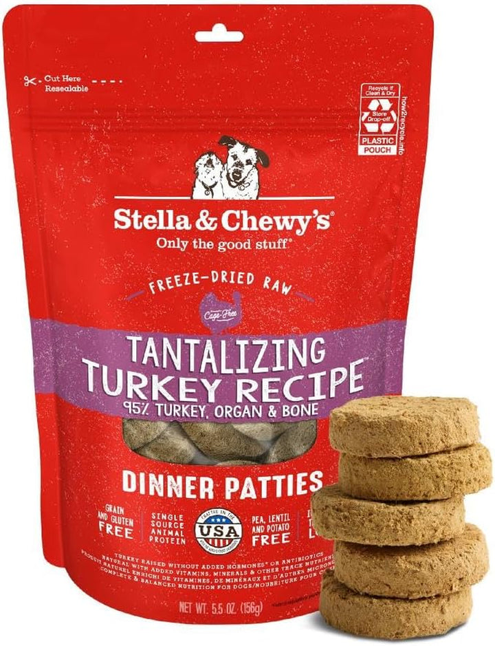 Freeze-Dried Raw Dinner Patties - Beef Recipe - High Protein Grain-Free Puppy & Dog Food - Perfect for Picky Eaters - 25 Oz