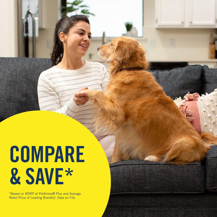 plus Flea and Tick Prevention for Dogs, Dog Flea and Tick Treatment, 6 Doses, Waterproof Topical, Fast Acting, Large Dogs Dogs (45-88 Lbs)