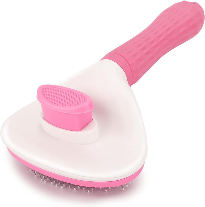 Self Cleaning Slicker Brush, Dog Cat Bunny Pet Grooming Shedding Brush - Easy to Remove Loose Undercoat, Pet Massaging Tool Suitable for Pets with Long or Short Hair